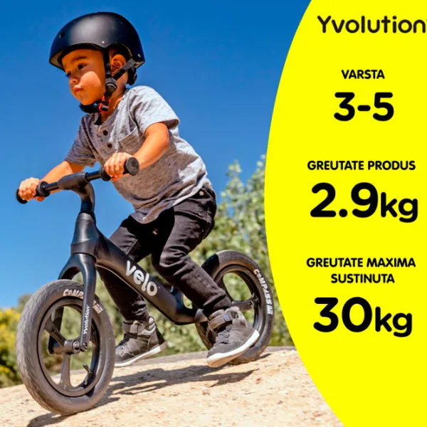 Беговел Yvolution Y Velo Pro 12"  Алюминий / Черный White photo 6 Беговел Yvolution Y Velo Pro 12"  Алюминий / Черный White photo 6