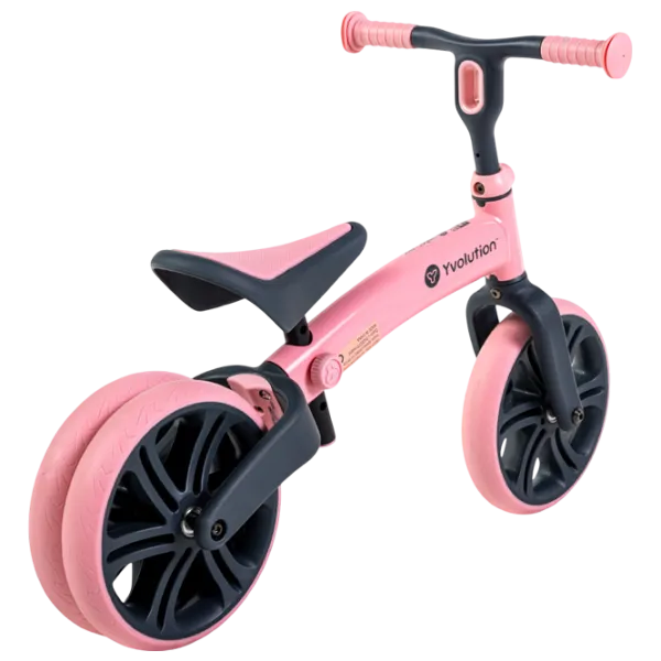 Bicicletă fără pedale Yvolution Y Velo Junior 9"  Aluminiu / Pink Black photo 2 Bicicletă fără pedale Yvolution Y Velo Junior 9"  Aluminiu / Pink Black photo 2