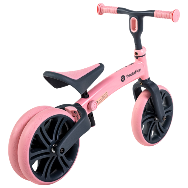 Bicicletă fără pedale Yvolution Y Velo Junior 9"  Aluminiu / Pink Black photo 2 Bicicletă fără pedale Yvolution Y Velo Junior 9"  Aluminiu / Pink Black photo 2