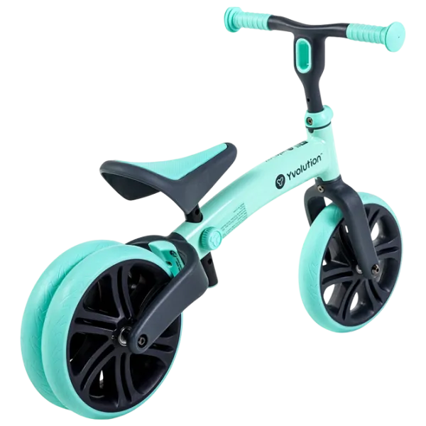 Bicicletă fără pedale Yvolution Y Velo Junior 9"  Aluminiu / Green Black photo 2 Bicicletă fără pedale Yvolution Y Velo Junior 9"  Aluminiu / Green Black photo 2