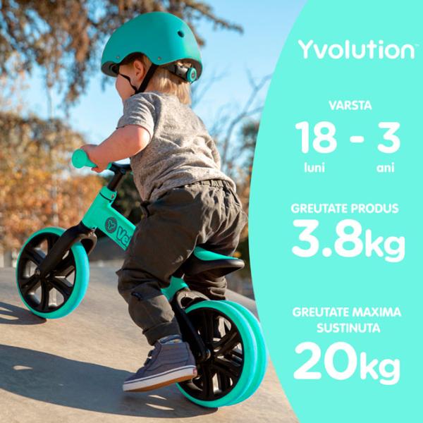 Bicicletă fără pedale Yvolution Y Velo Junior 9"  Aluminiu / Green Black photo 6 Bicicletă fără pedale Yvolution Y Velo Junior 9"  Aluminiu / Green Black photo 6