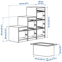 Стеллаж с контейнерами Ikea Trofast 6 91 x 94 x 44см cm / Массивная сосна / Дуб cонома photo 3