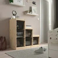 Стеллаж с контейнерами Ikea Trofast 6 91 x 94 x 44см cm / Массивная сосна / Дуб cонома photo 4