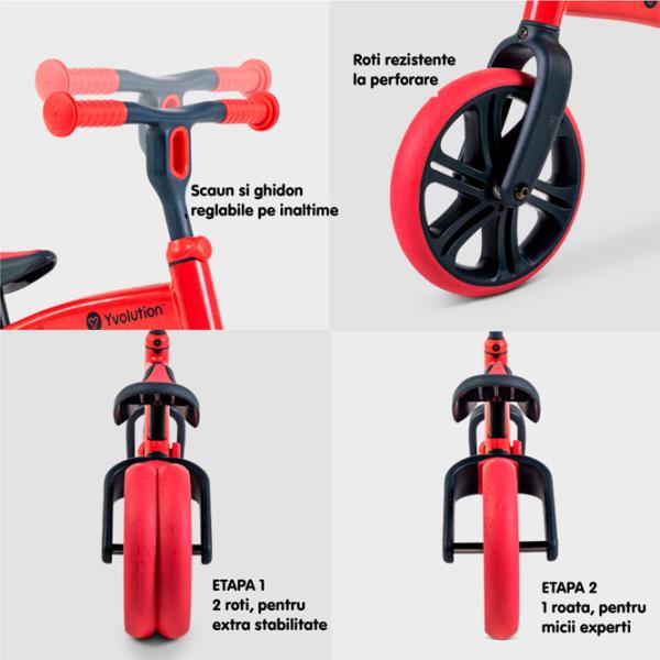 Беговел Yvolution Y Velo Junior 9"  Алюминий / Красный Черный photo 5 Беговел Yvolution Y Velo Junior 9"  Алюминий / Красный Черный photo 5