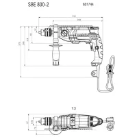 Mașină de găurit Metabo SBE 800-2 800 W / 3200 rot/min photo 4