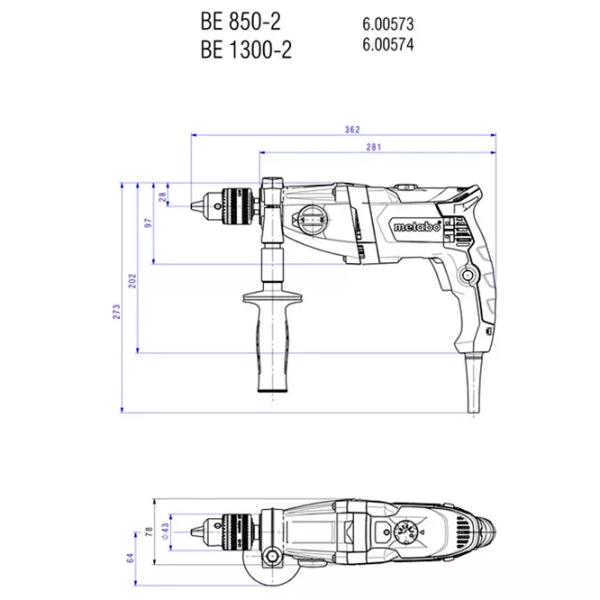 Дрель Metabo BE 850-2 850 Вт / 3100 об/мин photo 5