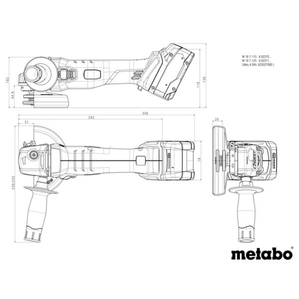 Polizor Metabo W 18 7-125 Unghiular / / Green photo 6