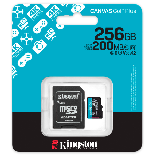 Карта памяти Kingston Canvas Go! Plus Gen 4 256 ГБ MicroSD / UHS-I (U3) photo 3 Карта памяти Kingston Canvas Go! Plus Gen 4 256 ГБ MicroSD / UHS-I (U3) photo 3
