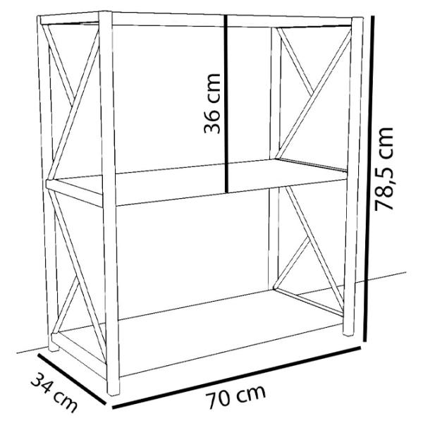 Etajeră Remaks 3 Shelf 78.5 x 70 x 34 cm / PAL / Black photo 3