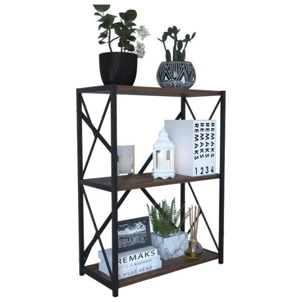 Стеллаж Remaks 3 Shelf 78.5 x 70 x 34см cm / ЛДСП / Black photo 2