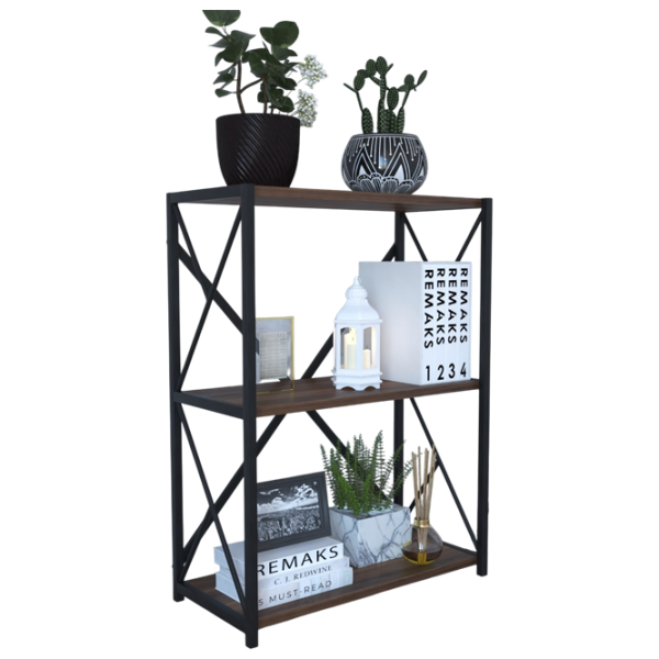 Стеллаж Remaks 3 Shelf 78.5 x 70 x 34см cm / ЛДСП / Black photo 2