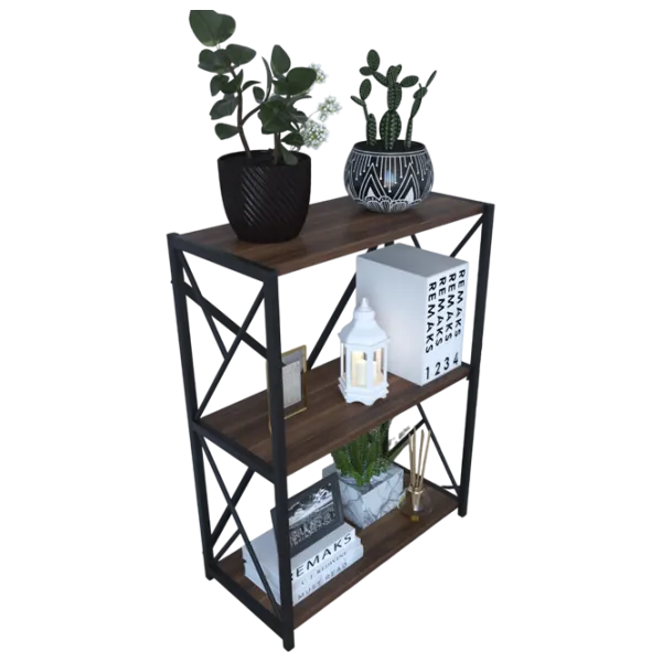Стеллаж Remaks 3 Shelf 78.5 x 70 x 34см cm / ЛДСП / Black photo 3