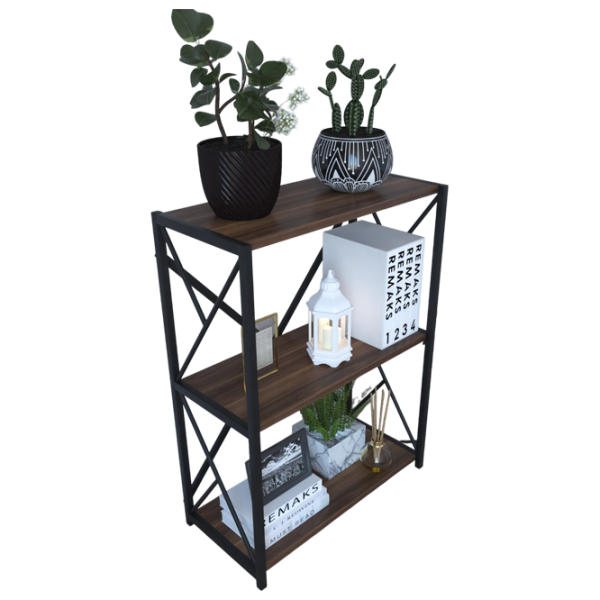 Стеллаж Remaks 3 Shelf 78.5 x 70 x 34см cm / ЛДСП / Black photo 3