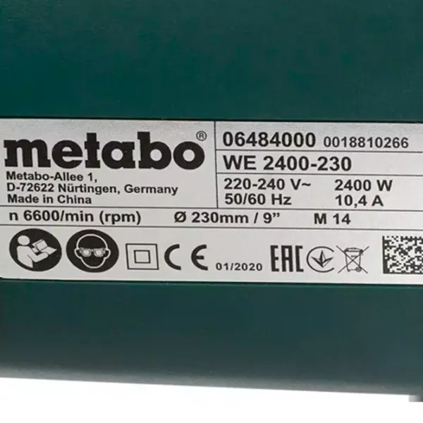 Polizor Metabo WE 2400-230 Unghiular / 2400 W / Green photo 5