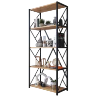 Etajeră Remaks 5 Shelf 157 x 70 x 34 cm / PAL / Black photo 2