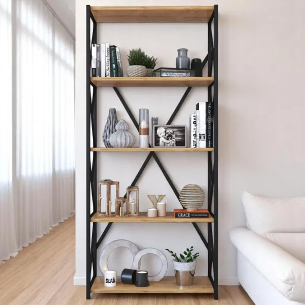 Etajeră Remaks 5 Shelf 157 x 70 x 34 cm / PAL / Black photo 5