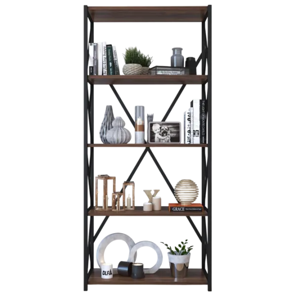 Стеллаж Remaks 5 Shelf 157 x 70 x 34см cm / ЛДСП / Black photo 1