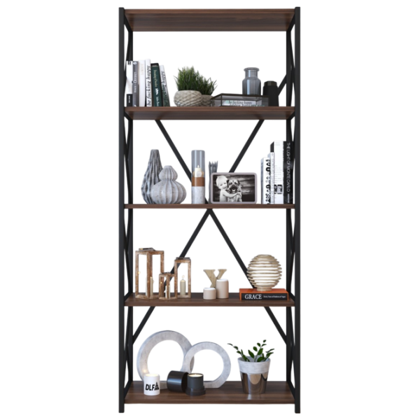 Стеллаж Remaks 5 Shelf 157 x 70 x 34см cm / ЛДСП / Black photo 1