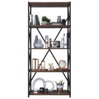Стеллаж Remaks 5 Shelf 157 x 70 x 34см cm / ЛДСП / Black