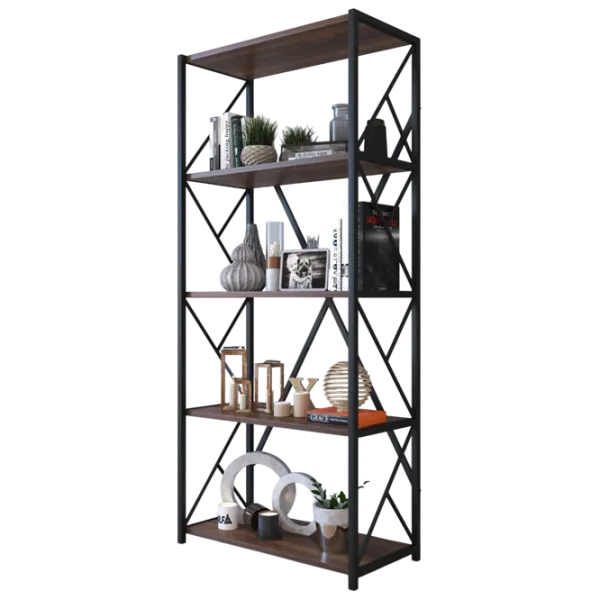 Стеллаж Remaks 5 Shelf 157 x 70 x 34см cm / ЛДСП / Black photo 2