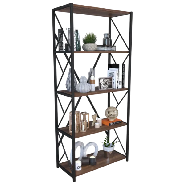 Стеллаж Remaks 5 Shelf 157 x 70 x 34см cm / ЛДСП / Black photo 3