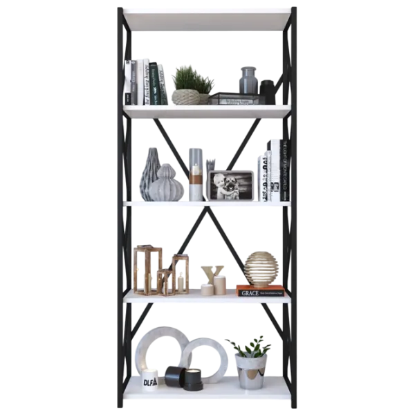 Стеллаж Remaks 5 Shelf 157 x 70 x 34см cm / ЛДСП / Black photo 1