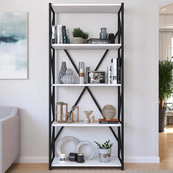 Стеллаж Remaks 5 Shelf 157 x 70 x 34см cm / ЛДСП / Black photo 5