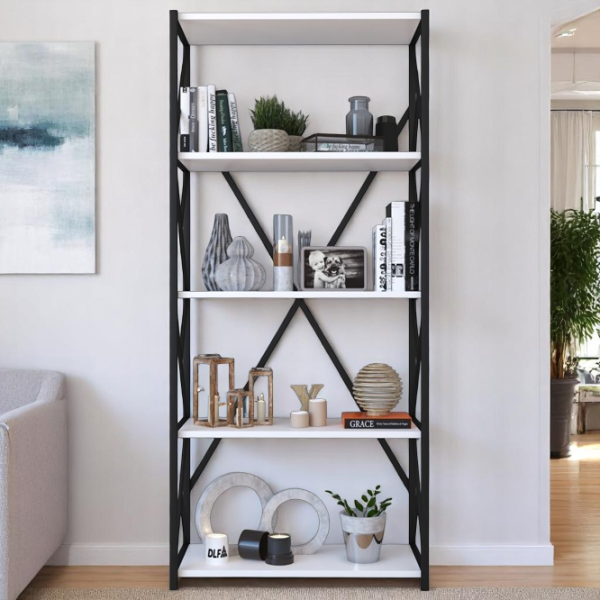 Стеллаж Remaks 5 Shelf 157 x 70 x 34см cm / ЛДСП / Black photo 5