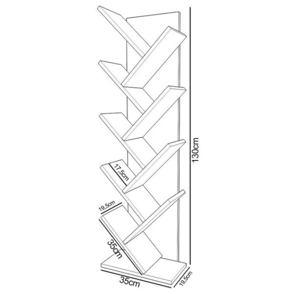Стеллаж Remaks Zikzak 130 x 35 x 19.5см cm / ЛДСП / Дуб cонома photo 4 Стеллаж Remaks Zikzak 130 x 35 x 19.5см cm / ЛДСП / Дуб cонома photo 4