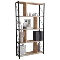 Etajeră Remaks Genis 150 x 75 x 26 cm / PAL / Black