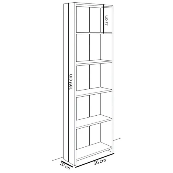 Etajeră Remaks 5 Shelf 169 x 56 x 20 cm / PAL / White photo 4