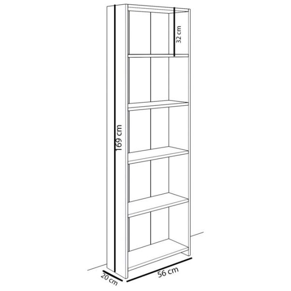 Etajeră Remaks 5 Shelf 169 x 56 x 20 cm / PAL / White photo 4