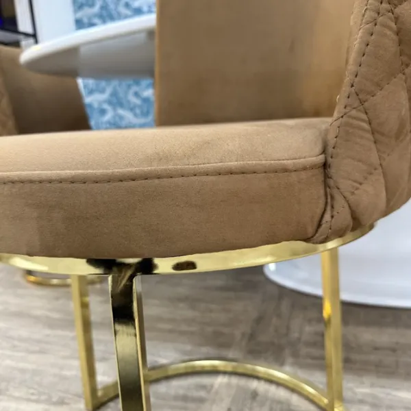 Scaun de bucătărie Evmoda Sirius Stofă/ Light Brown Gold photo 2
