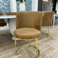 Scaun de bucătărie Evmoda Sirius Stofă/ Light Brown Gold photo 3