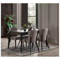 Scaun de bucătărie Dizayno Home Hilton Stofă/ Gray Black photo 2