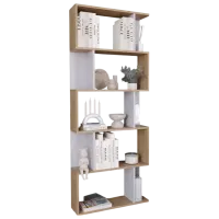Стеллаж Remaks Asimetrik 5 185 x 72 x 22см cm / ЛДСП / White photo 2
