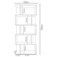 Стеллаж Remaks Asimetrik 5 185 x 72 x 22см cm / ЛДСП / White photo 3