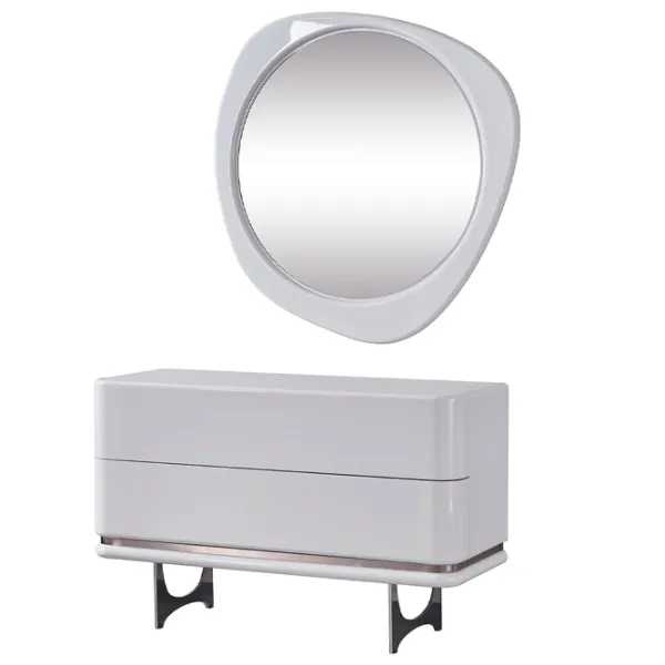 Comodă Seskalar Arke Mirror 80 x 124 x 47 / MDF / Alb photo 2