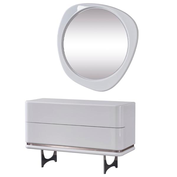 Comodă Seskalar Arke Mirror 80 x 124 x 47 / MDF / Alb photo 2
