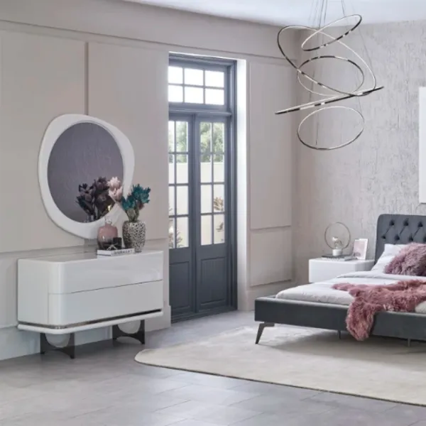 Comodă Seskalar Arke Mirror 80 x 124 x 47 / MDF / Alb photo 3