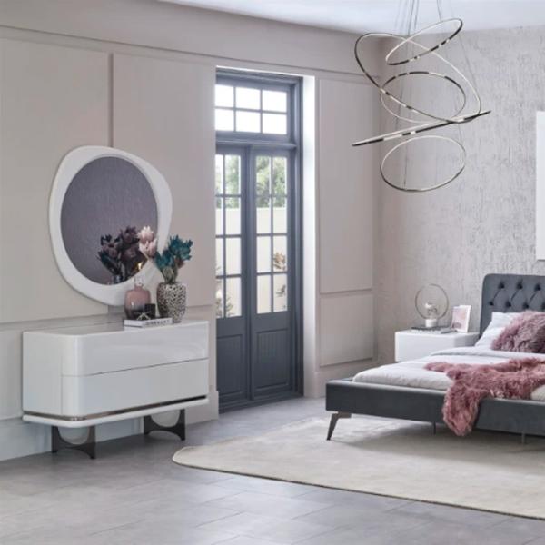 Comodă Seskalar Arke Mirror 80 x 124 x 47 / MDF / Alb photo 3