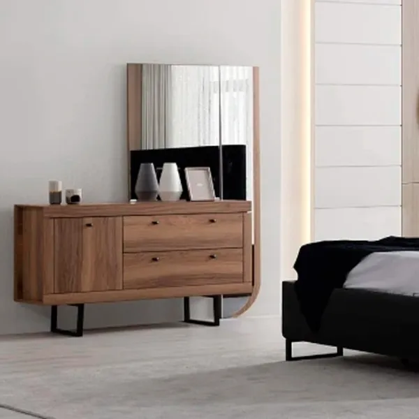 Comodă Evmoda Alya 80 x 140 x 45 / PAL / Maro photo 2