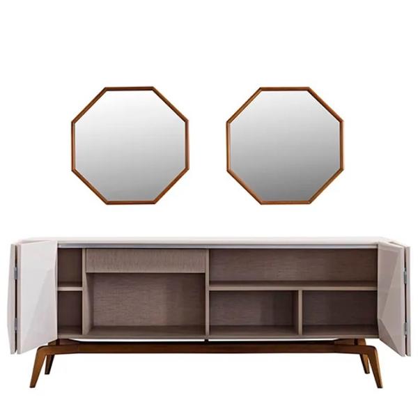 Comodă Seskalar Diamond 80 x 135 x 47 / MDF / Alb photo 3