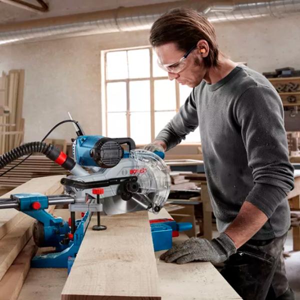 Fierăstrău pentru tăieri înclinate Bosch GCM 254 D 254 mm / Blue photo 13