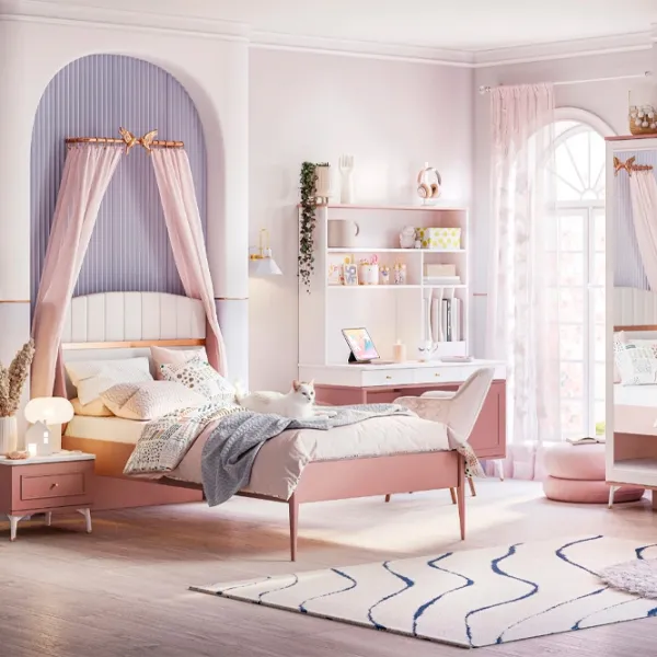 Comodă Newjoy Dream 87.5 x 85 x 45 / LPAL / Cream - Roz photo 2 Comodă Newjoy Dream 87.5 x 85 x 45 / LPAL / Cream - Roz photo 2