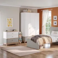 Comodă Newjoy Bono 85 x 85.5 x 47 / MDF / Sur - Alb - Lemn photo 4