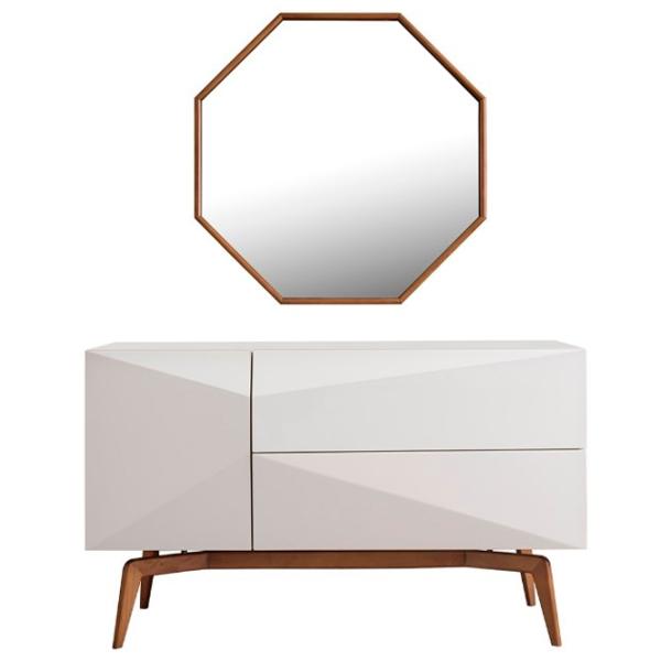 Comodă Seskalar Diamond 80 x 135 x 47 / PAL / Alb photo 1