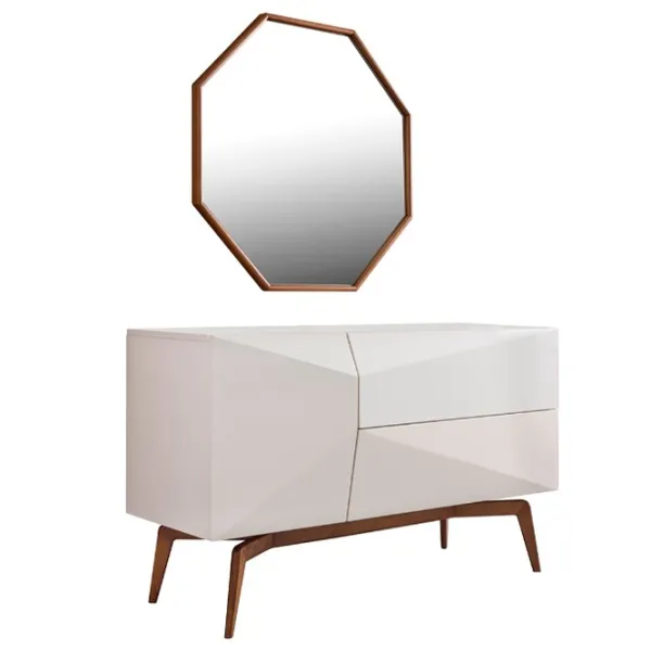 Comodă Seskalar Diamond 80 x 135 x 47 / PAL / Alb photo 2