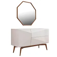 Comodă Seskalar Diamond 80 x 135 x 47 / PAL / Alb photo 2