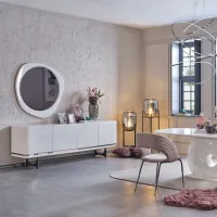 Comodă Seskalar Arke Mirror 80 x 223 x 47 / PAL / Alb photo 2